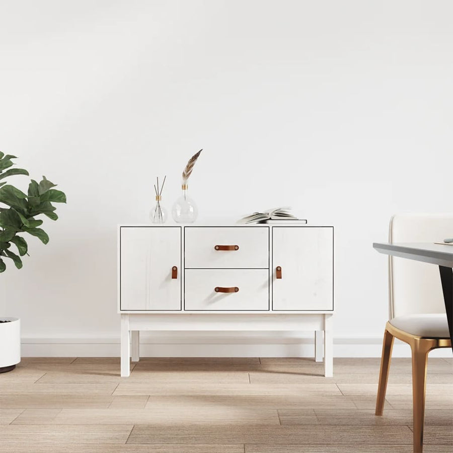 Dressoir 110X40X78 Cm Massief Grenenhout Wit
