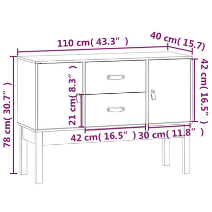 Dressoir 110X40X78 Cm Massief Grenenhout Grijs