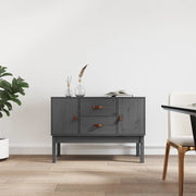 Dressoir 110x40x78 cm massief grenenhout grijs wandmontage