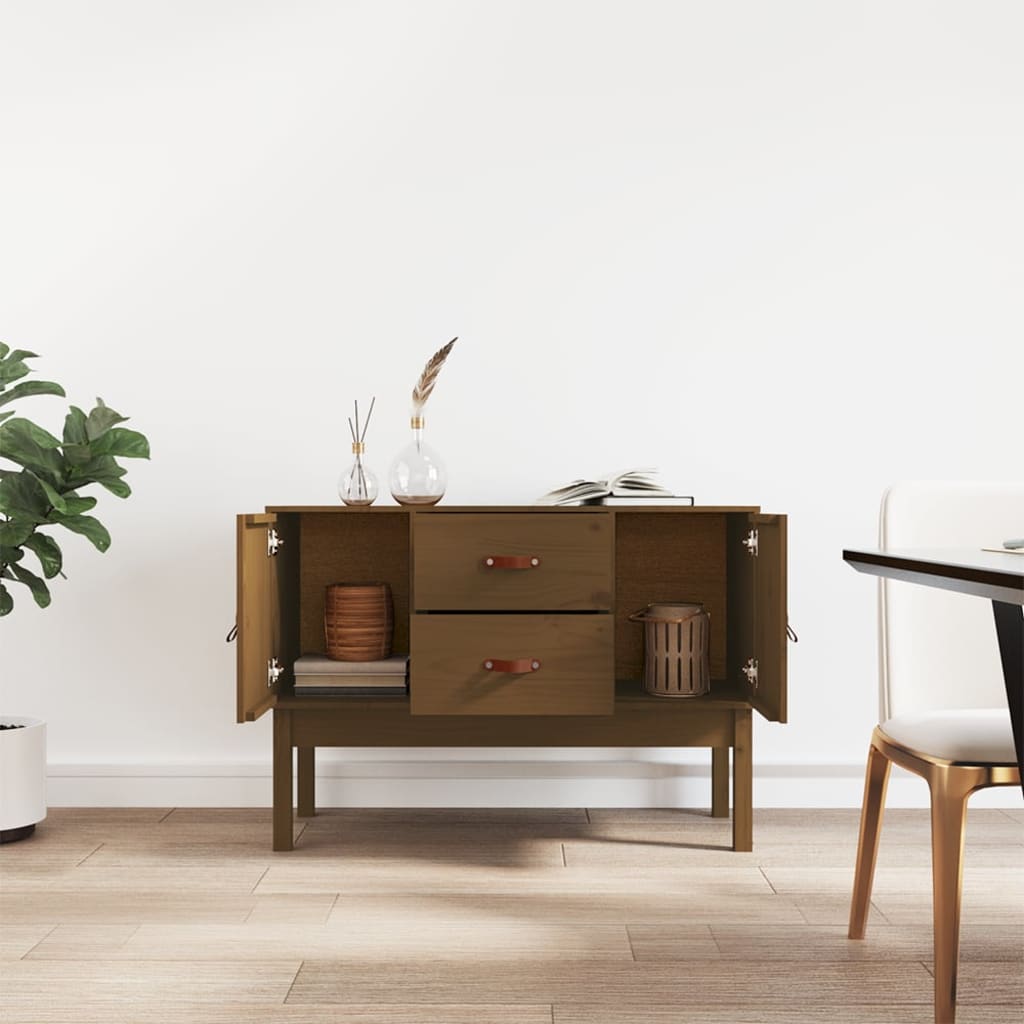 Dressoir 110X40X78 Cm Massief Grenenhout Honingbruin