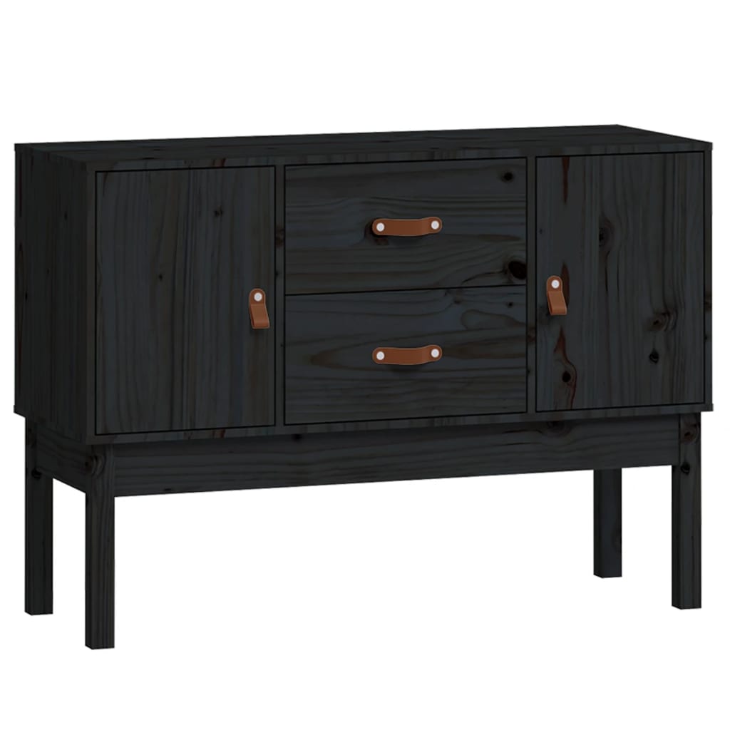 Dressoir 110X40X78 Cm Massief Grenenhout Zwart