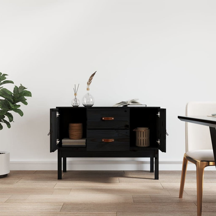 Dressoir 110X40X78 Cm Massief Grenenhout Zwart