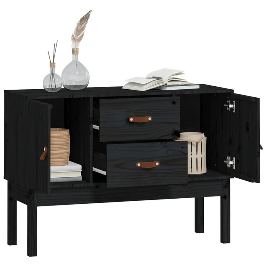 Dressoir 110X40X78 Cm Massief Grenenhout Zwart