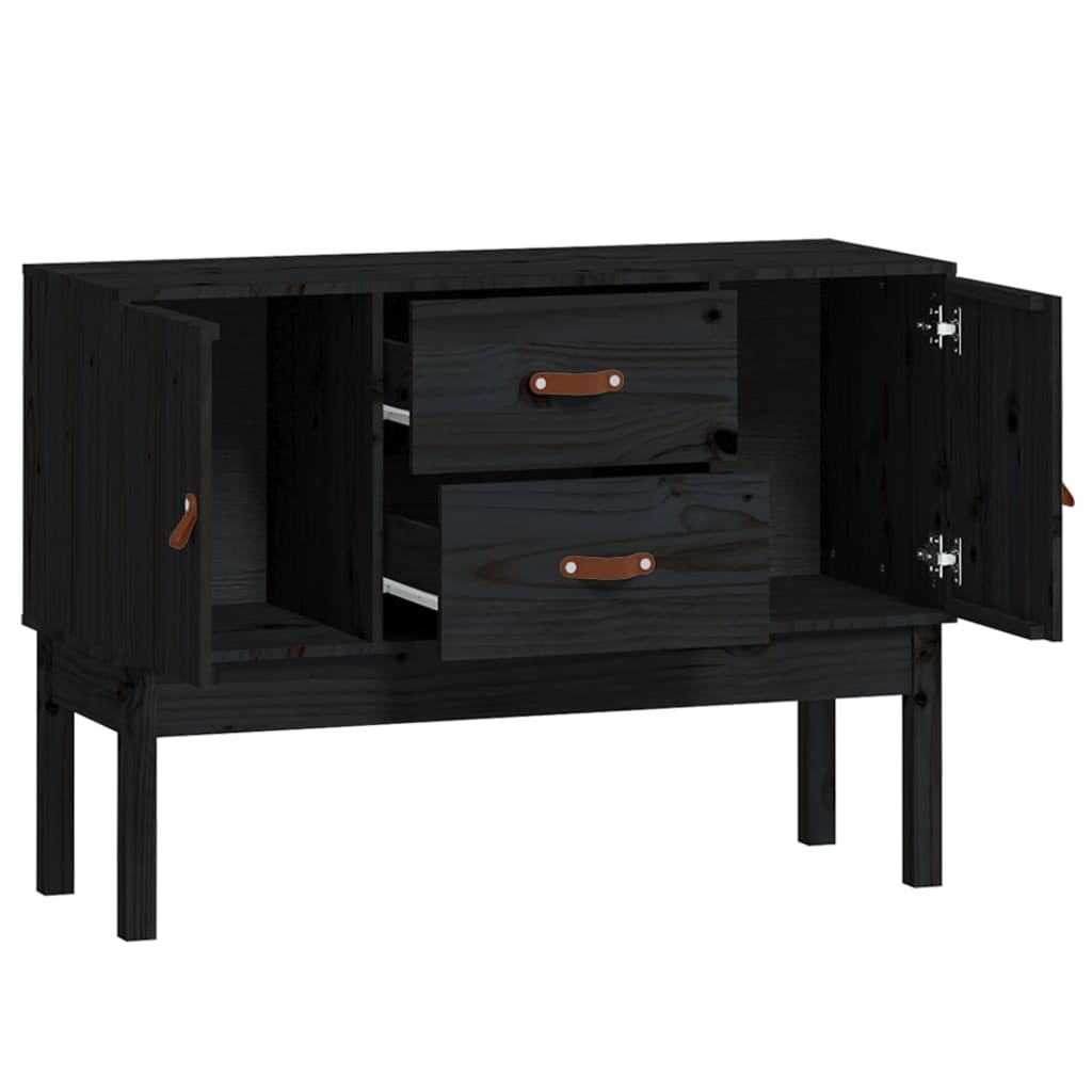 Dressoir 110X40X78 Cm Massief Grenenhout Zwart