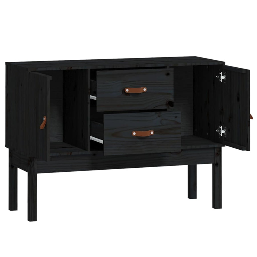 Dressoir 110X40X78 Cm Massief Grenenhout Zwart
