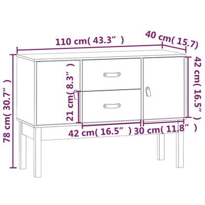 Dressoir 110X40X78 Cm Massief Grenenhout Zwart