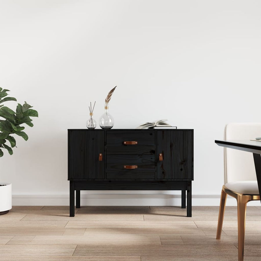 Dressoir 110X40X78 Cm Massief Grenenhout Zwart