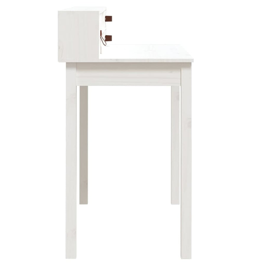 Bureau 110X50X93 Cm Massief Grenenhout Wit