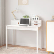 Bureau 110x50x93 cm massief grenenhout wit wandmontage