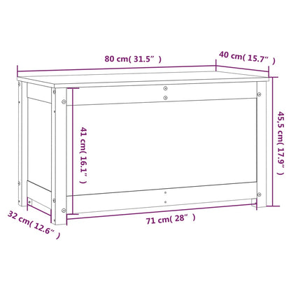 Opbergbox 80X40X45,5 Cm Massief Grenenhout