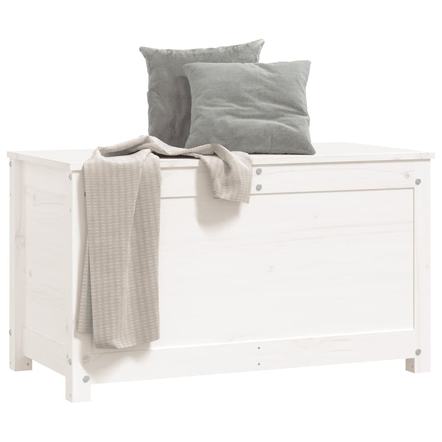 Opbergbox Wit 80X40X45,5 Cm Massief Grenenhout