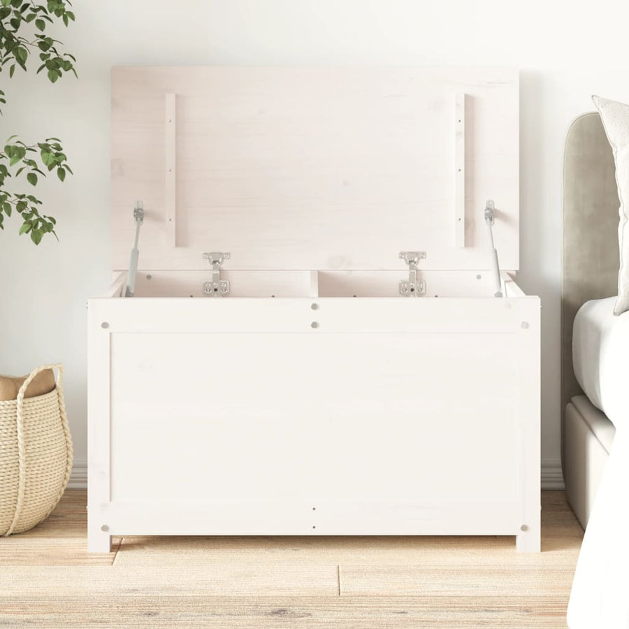 Opbergbox Wit 80X40X45,5 Cm Massief Grenenhout