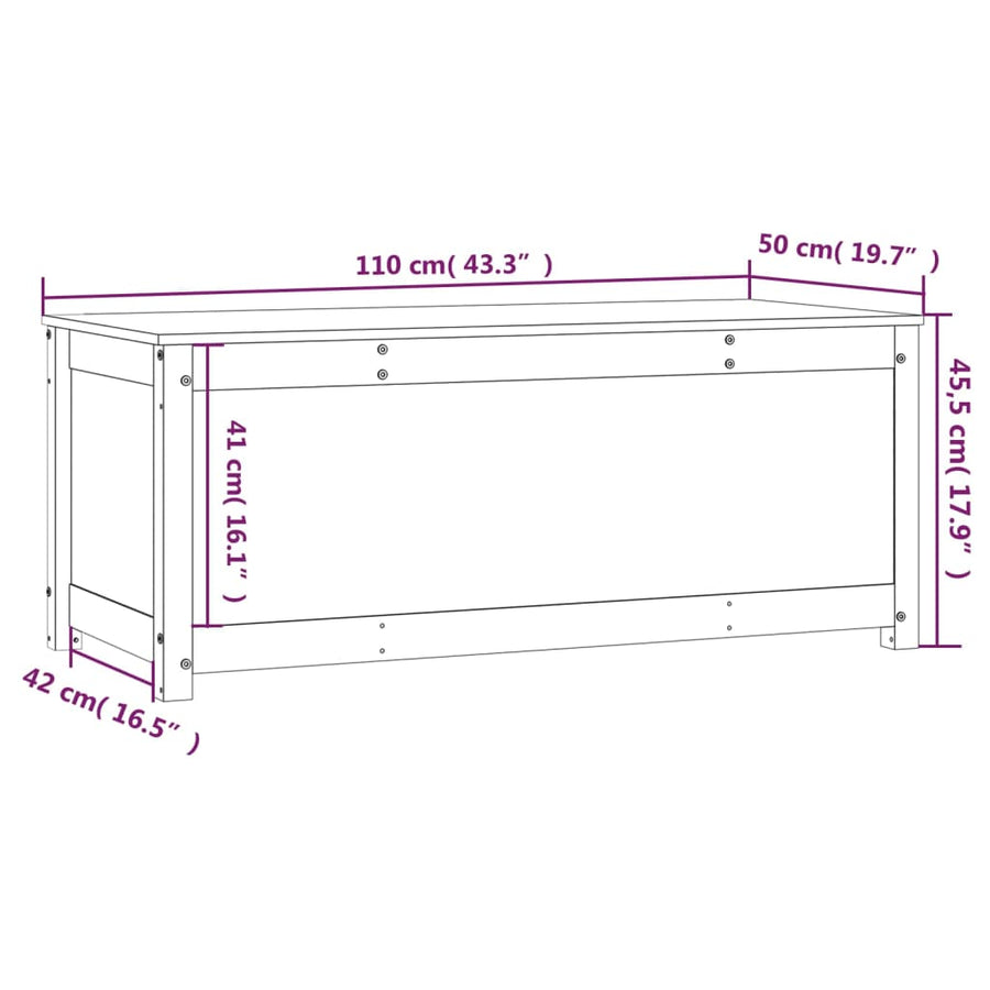 Opbergbox Honingbruin 110X50X45,5 Cm Massief Grenenhout