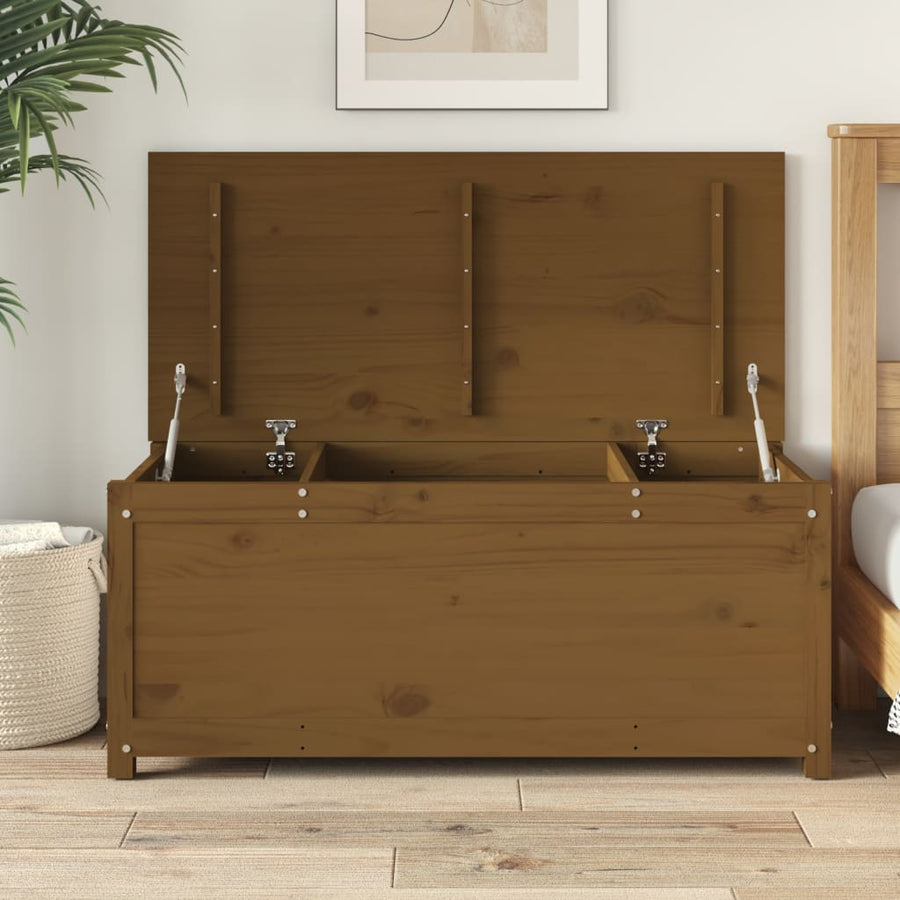 Opbergbox Honingbruin 110X50X45,5 Cm Massief Grenenhout