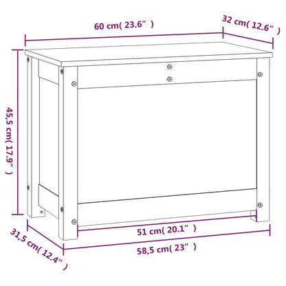 Opbergbox 60X32X45,5 Cm Massief Grenenhout 1 60 x 32 x 45.5 cm Naturel