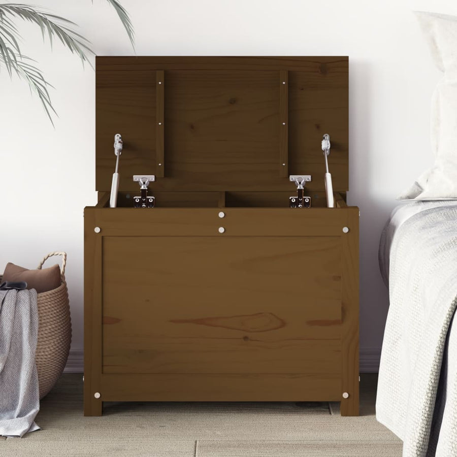 Opbergbox Honingbruin 60X32X45,5 Cm Massief Grenenhout