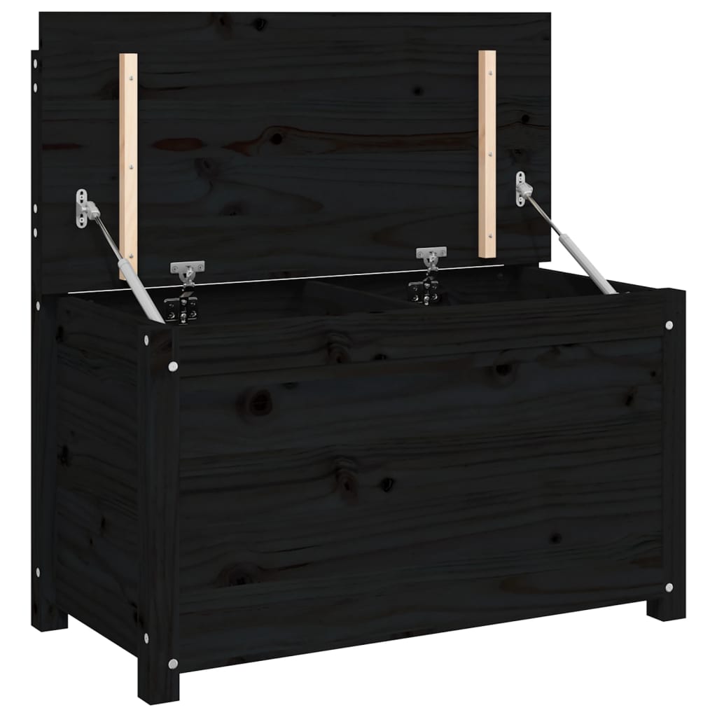 Bankje 80x41x77 cm massief grenenhout zwart