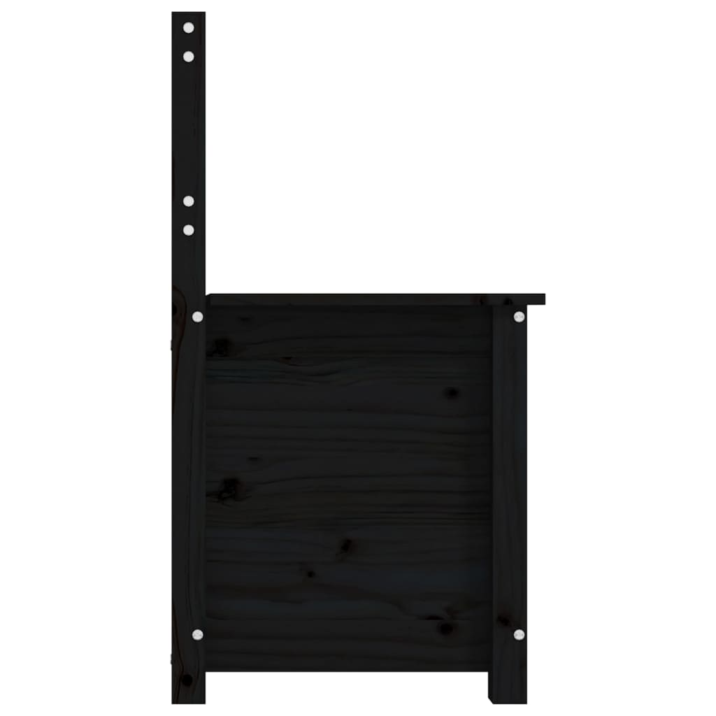Bankje 80x41x77 cm massief grenenhout zwart