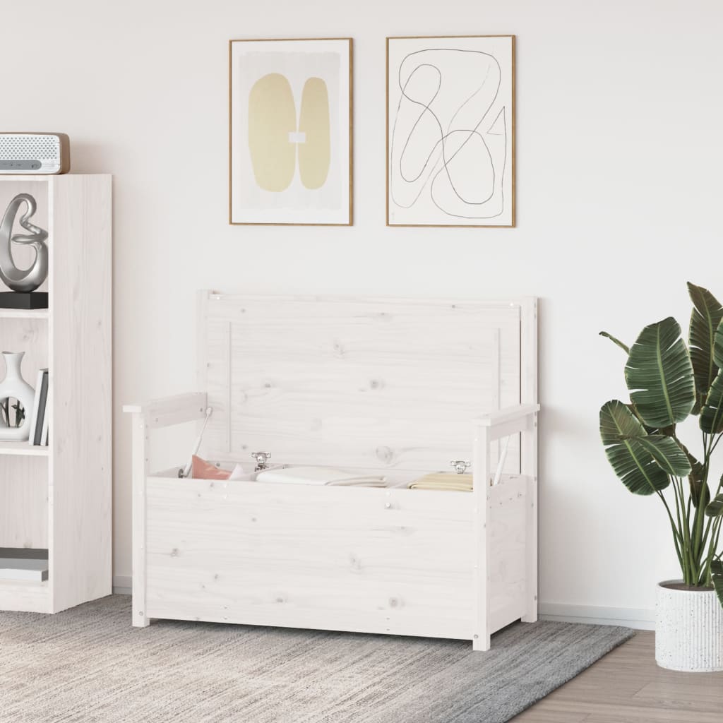 Bankje 112,5X51,5X96,5 Cm Massief Grenenhout Wit