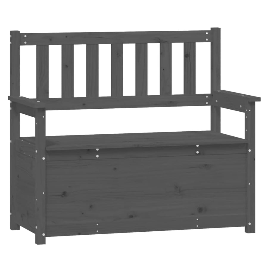 Bankje 112,5X51,5X96,5 Cm Massief Grenenhout Grijs
