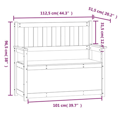 Bankje 112,5X51,5X96,5 Cm Massief Grenenhout Grijs