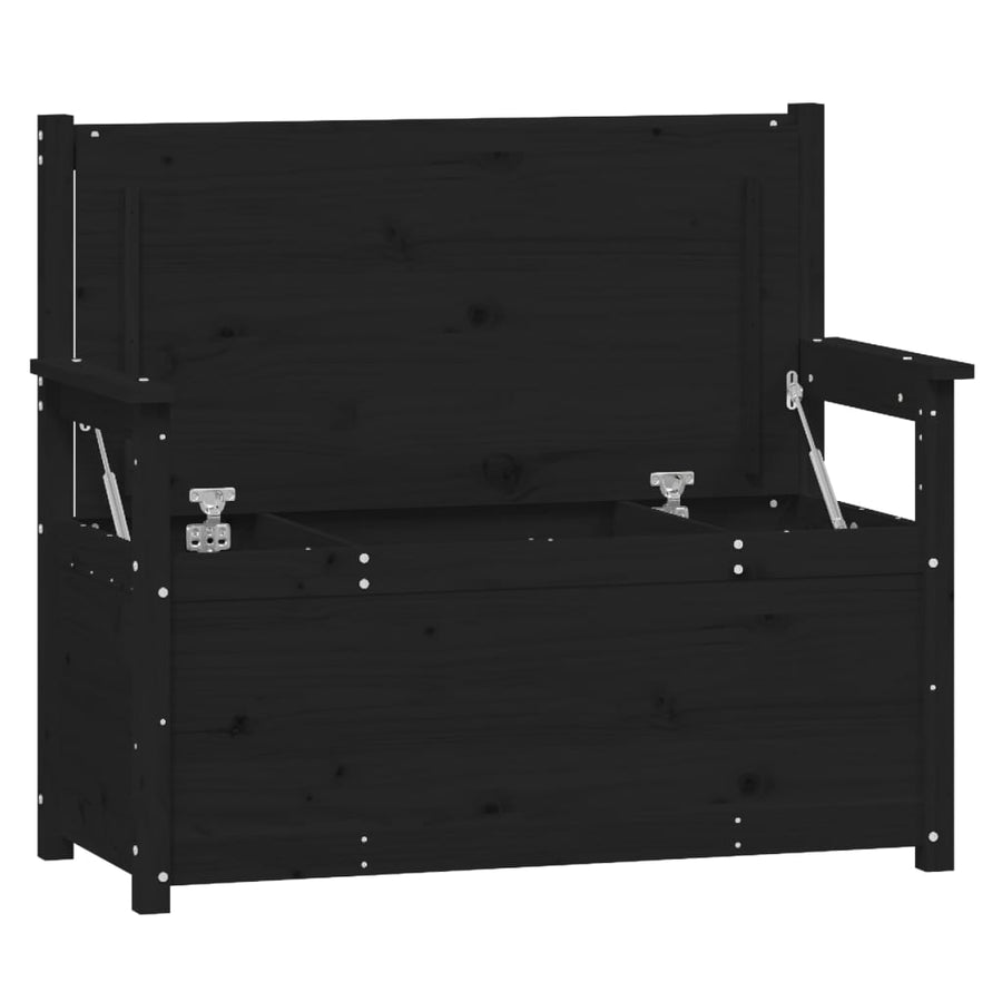 Bankje 112,5X51,5X96,5 Cm Massief Grenenhout Zwart