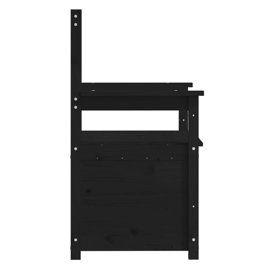 Bankje 112,5X51,5X96,5 Cm Massief Grenenhout Zwart