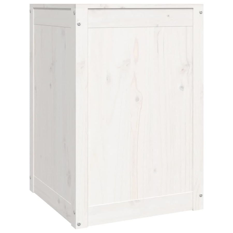 Wasmand 44x44x66 cm massief grenenhout wit