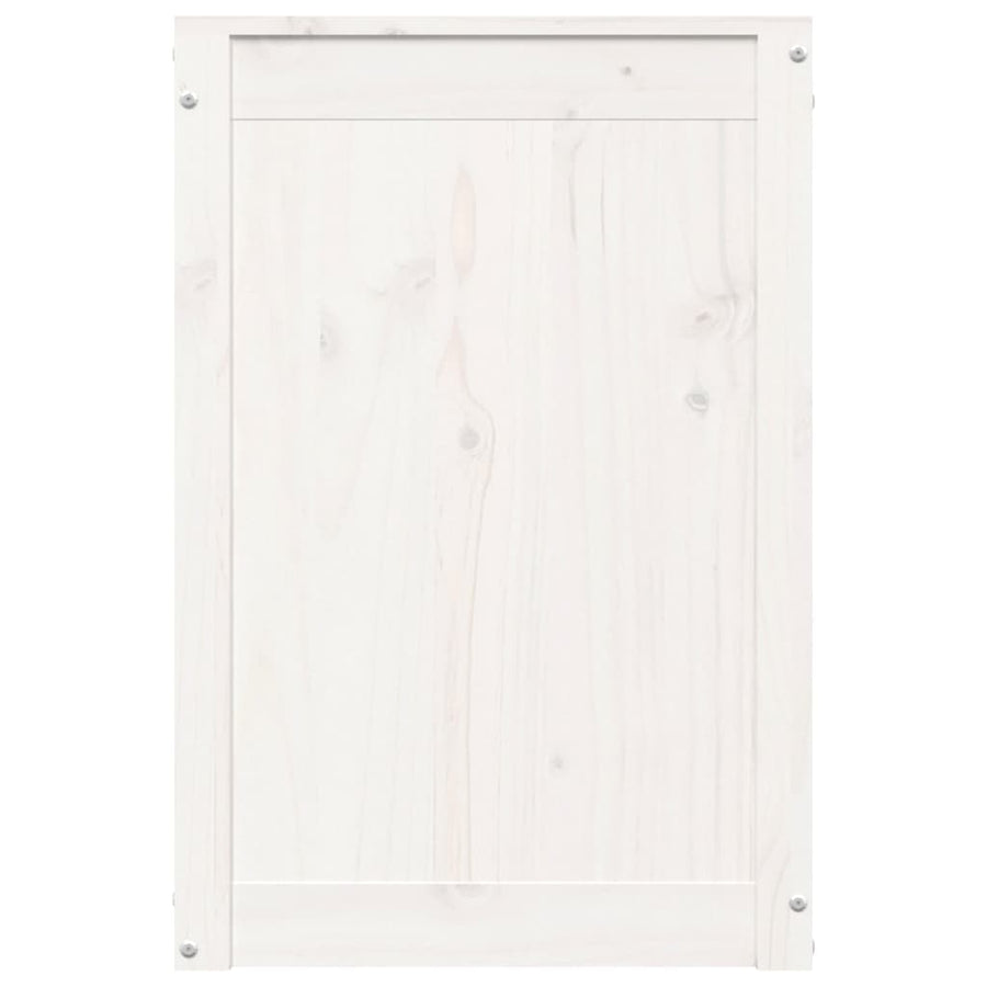 Wasmand 44x44x66 cm massief grenenhout wit