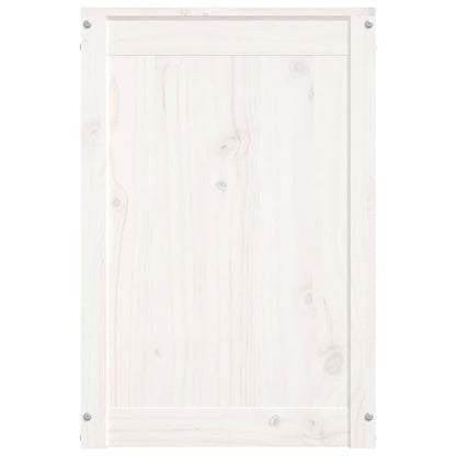 Wasmand 44x44x66 cm massief grenenhout wit