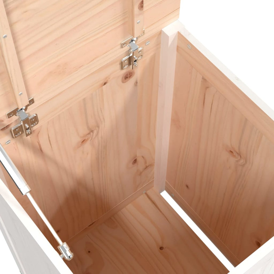 Wasmand 44x44x66 cm massief grenenhout wit