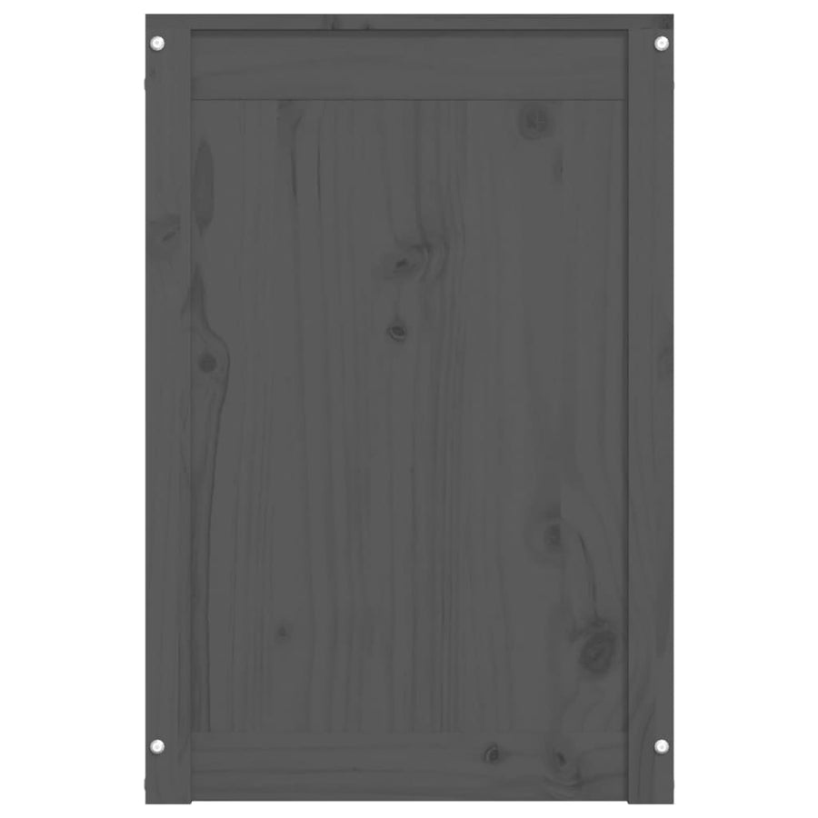 Wasmand 44x44x66 cm massief grenenhout grijs