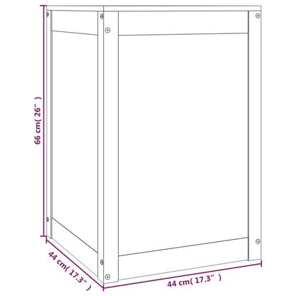 Wasmand 44x44x66 cm massief grenenhout grijs