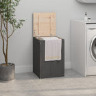 Laundry basket 44x44x66 cm solid pine wood grey