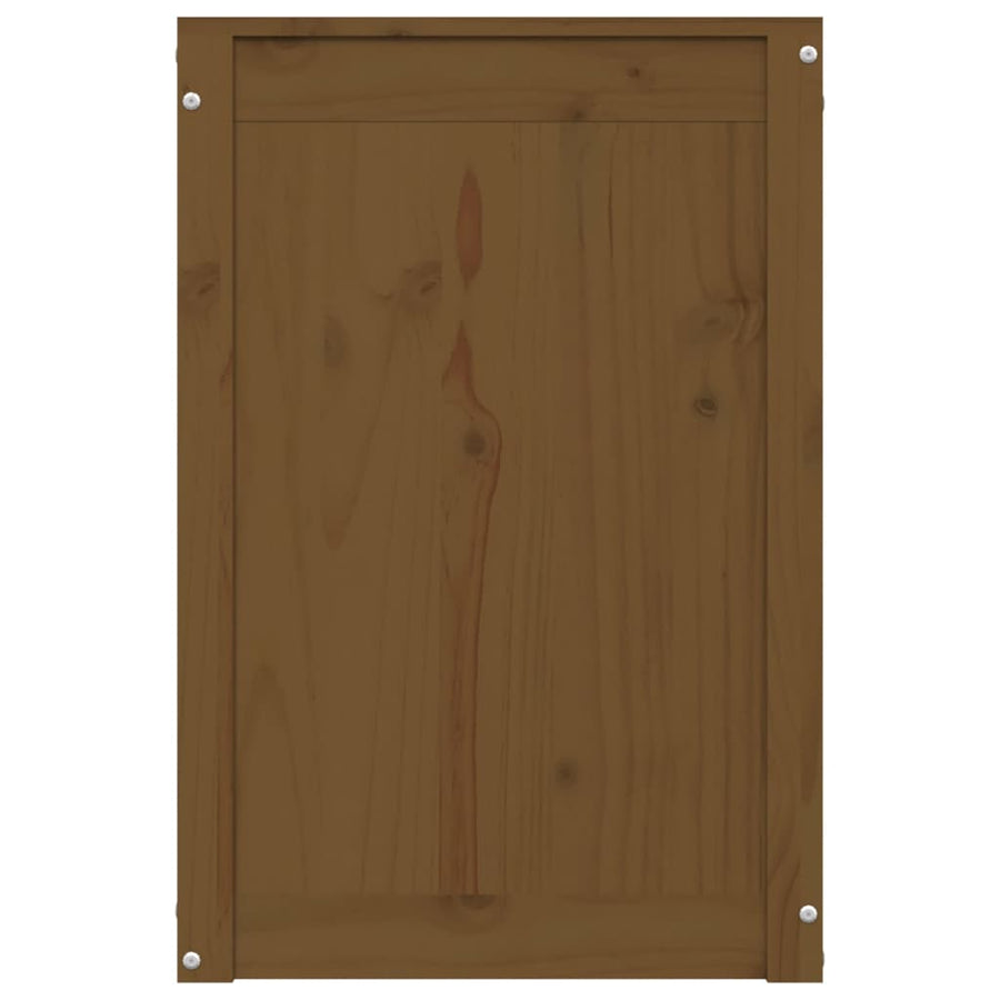 Wasmand 44x44x66 cm massief grenenhout honingbruin