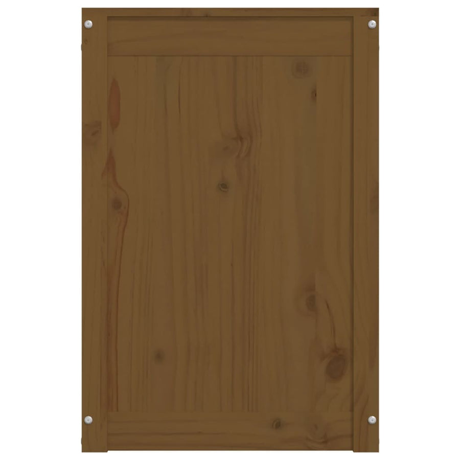 Wasmand 44x44x66 cm massief grenenhout honingbruin