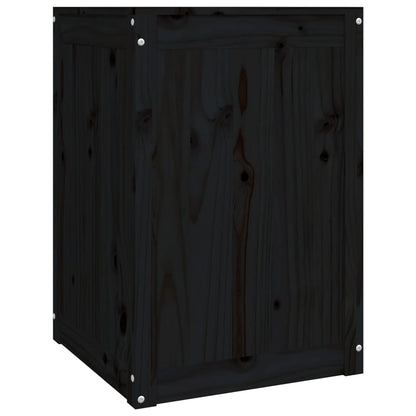 Wasmand 44x44x66 cm massief grenenhout zwart