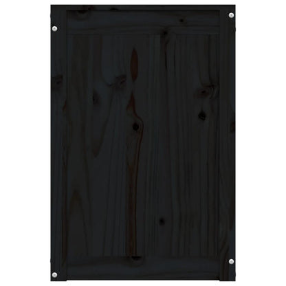 Wasmand 44x44x66 cm massief grenenhout zwart