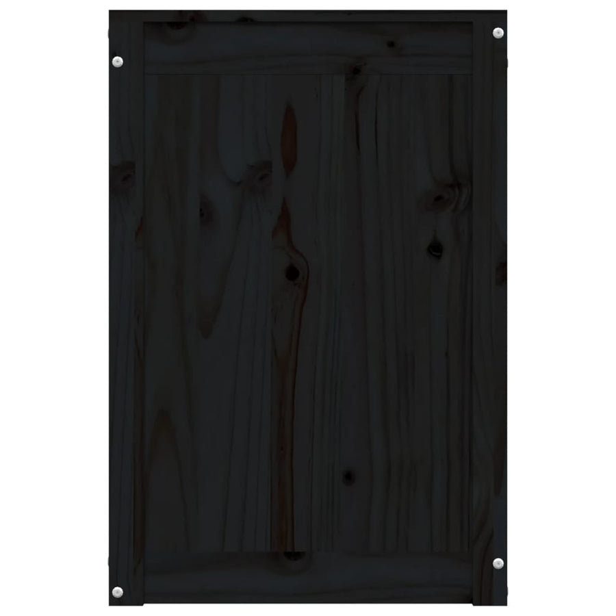 Wasmand 44x44x66 cm massief grenenhout zwart