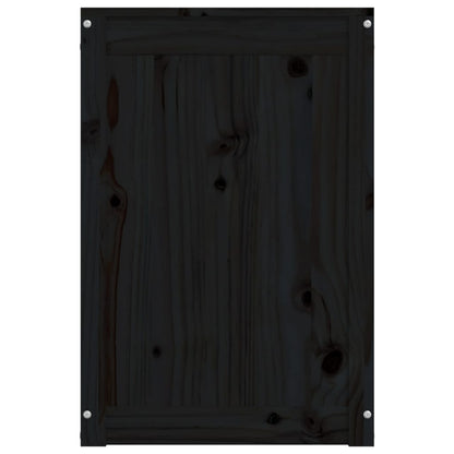 Wasmand 44x44x66 cm massief grenenhout zwart