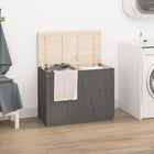 Laundry basket 88.5x44x66 cm solid pine wood grey