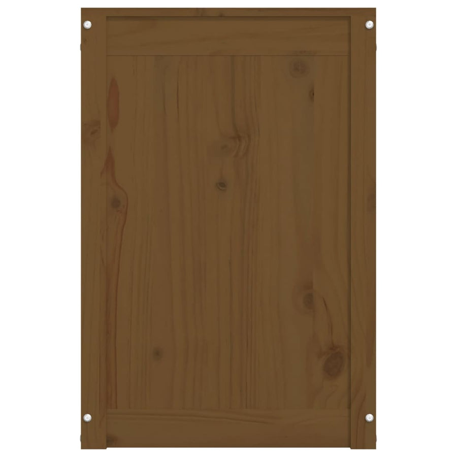 Wasmand 88,5x44x66 cm massief grenenhout honingbruin