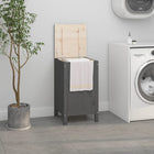 Laundry Basket 44x44x76 cm Solid Pinewood Grey