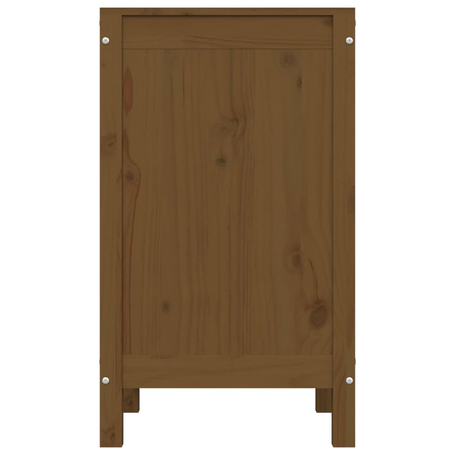 Wasmand 44x44x76 cm massief grenenhout honingbruin
