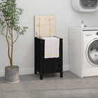 Laundry basket 44x44x76 cm solid pine wood black