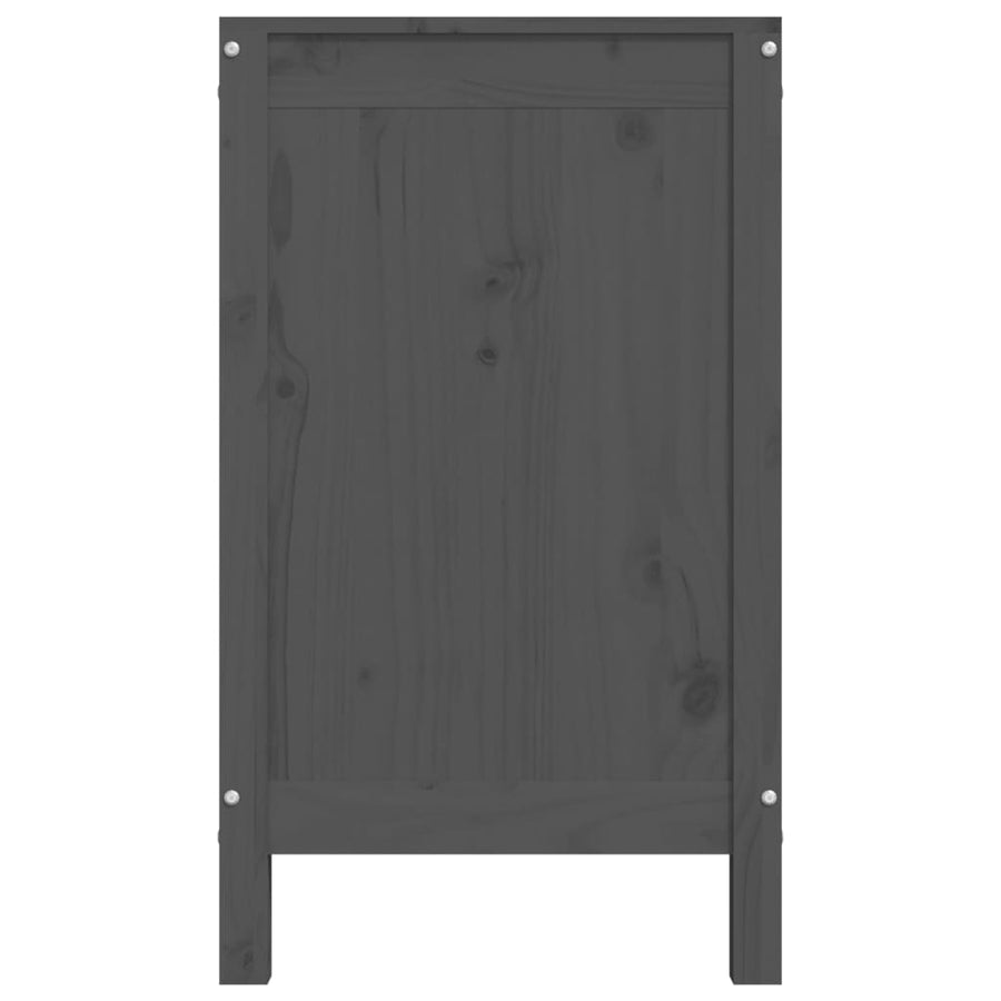 Wasmand 88,5x44x76 cm massief grenenhout grijs