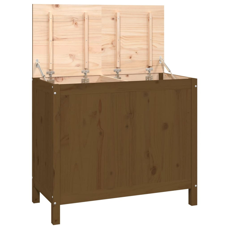 Wasmand 88,5x44x76 cm massief grenenhout honingbruin