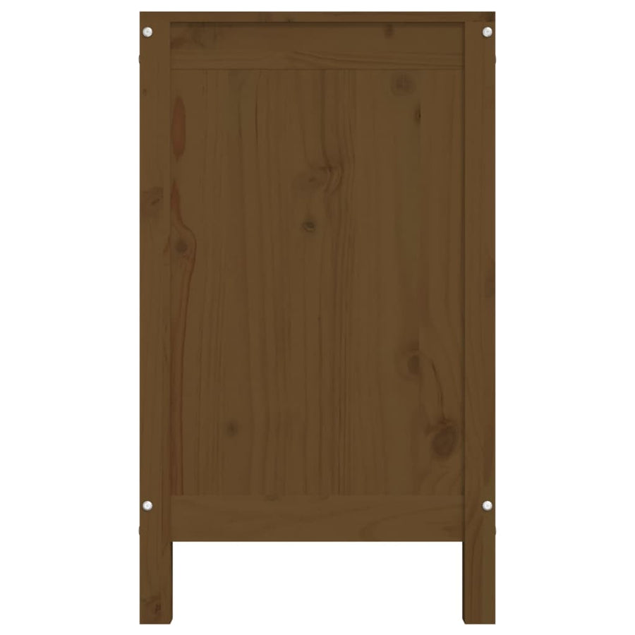 Wasmand 88,5x44x76 cm massief grenenhout honingbruin