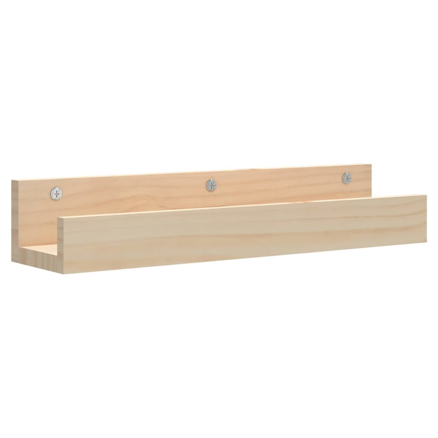 Wandschappen 2 St 50X12X9 Cm Massief Grenenhout 50 x 12 x 9 cm Naturel