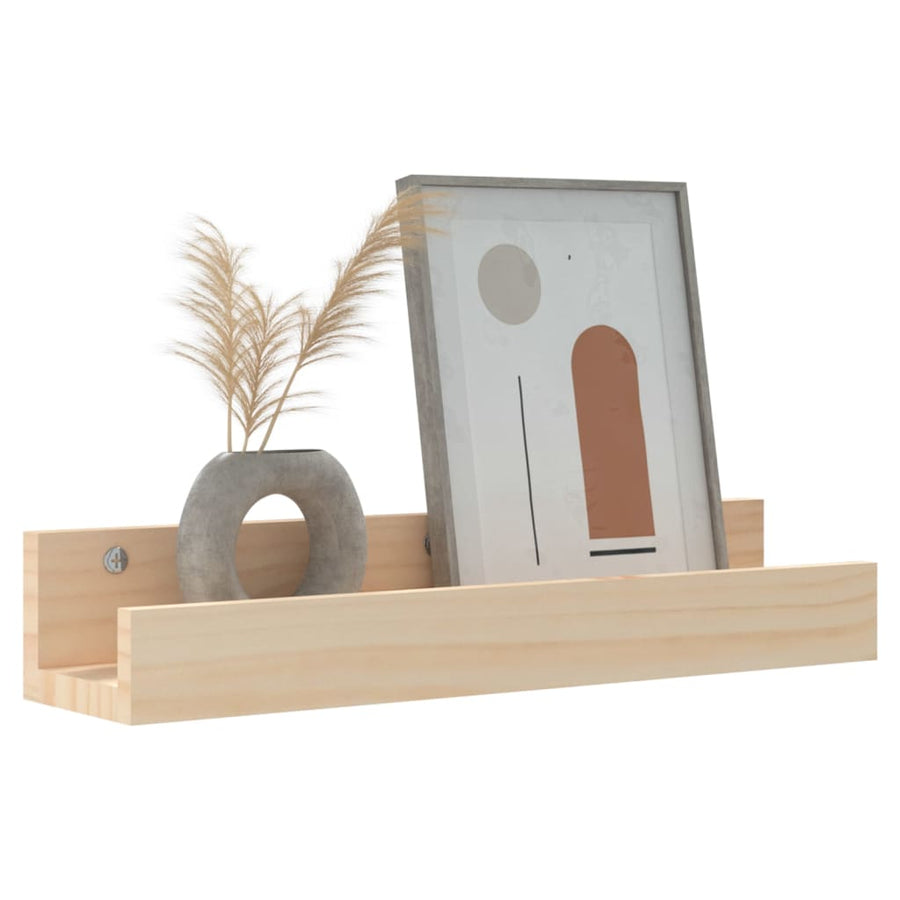 Wandschappen 2 St 50X12X9 Cm Massief Grenenhout 50 x 12 x 9 cm Naturel